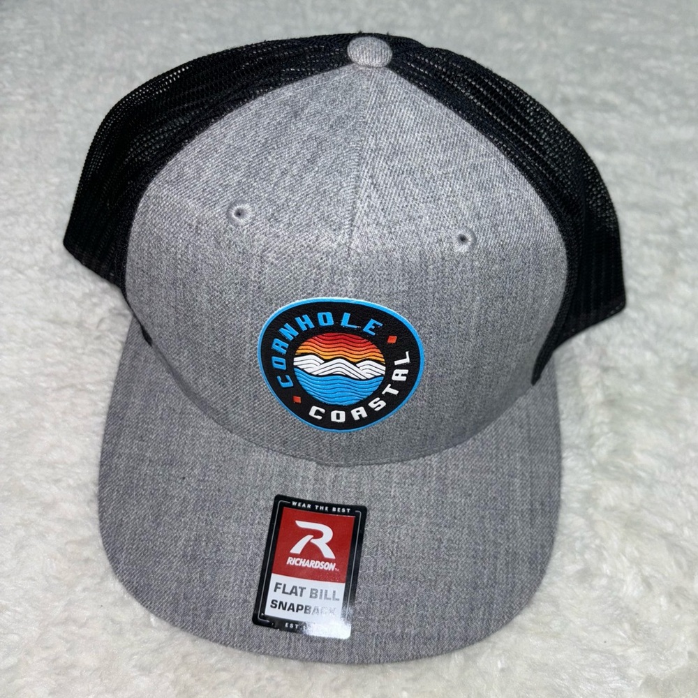 SOLD Cornhole Coastal Trucker Mesh Back Adjustable Snap Hat